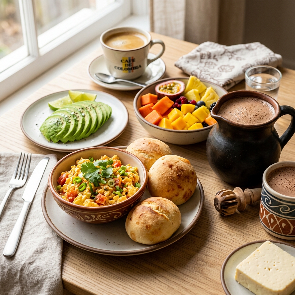 Fotografía hiperrealista de desayuno tradicional y sorpresa a domicilio en Barranquilla